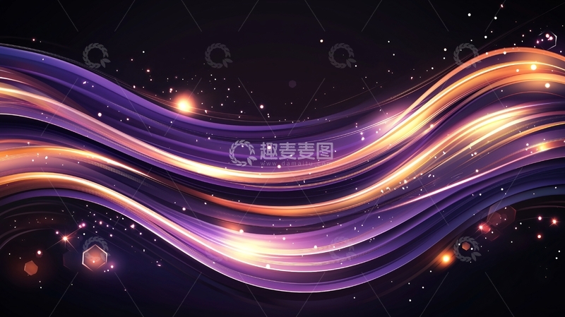 高清大图下载【趣麦麦图】紫色光线流动抽象背景