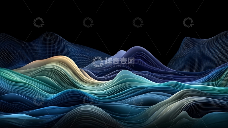 高清大图下载【趣麦麦图】抽象水彩流动波浪背景