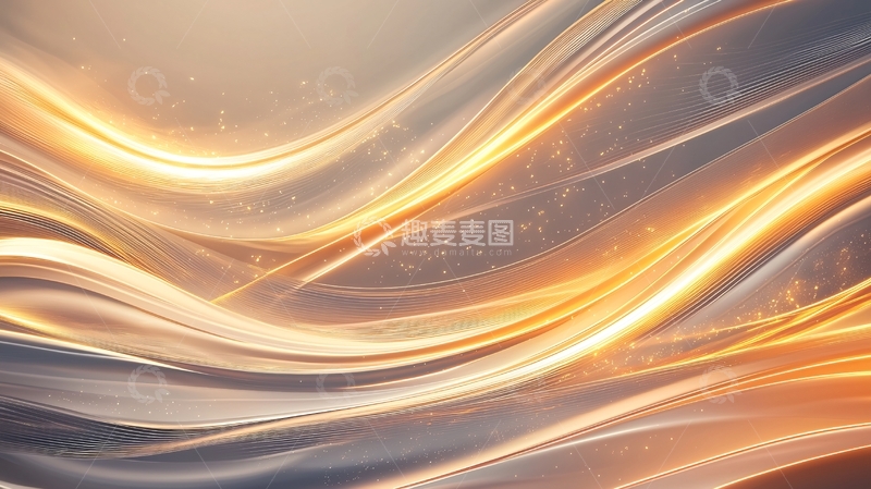 高清大图下载【趣麦麦图】金色流线背景