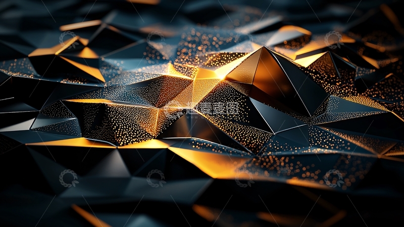 高清大图下载【趣麦麦图】抽象多边形金属光泽