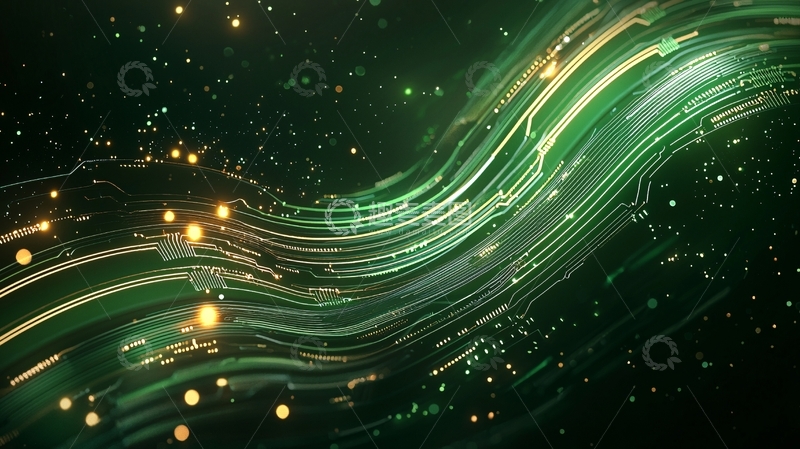 高清大图下载【趣麦麦图】绿色光线流动背景