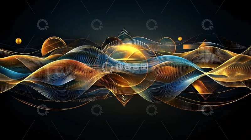 高清大图下载【趣麦麦图】流动光线形成的抽象波浪