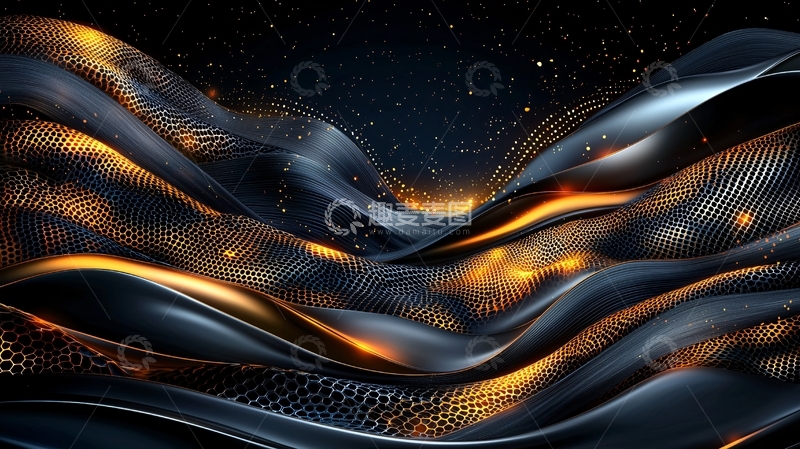高清大图下载【趣麦麦图】抽象波浪星空背景