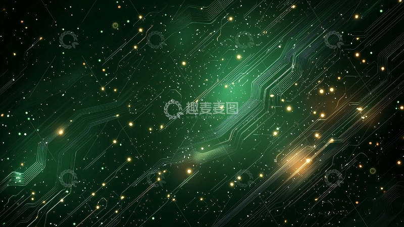 高清大图下载【趣麦麦图】绿色科技电路板背景
