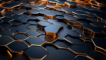 黑色蜂窝状发光背景