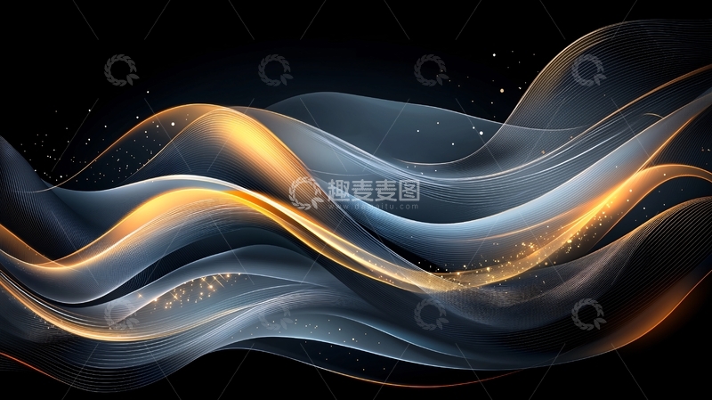 高清大图下载【趣麦麦图】金色光线交织的抽象背景