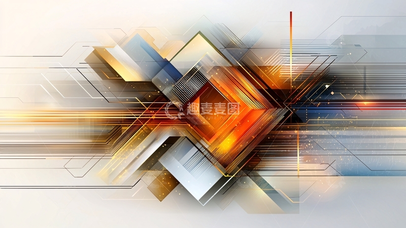 高清大图下载【趣麦麦图】抽象几何体与液体瓶