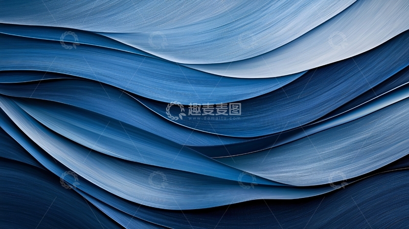 高清大图下载【趣麦麦图】蓝色抽象波浪背景