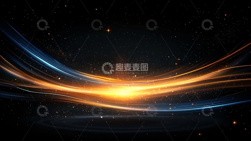 高清大图下载【趣麦麦图】绚丽光线在黑暗中飞舞