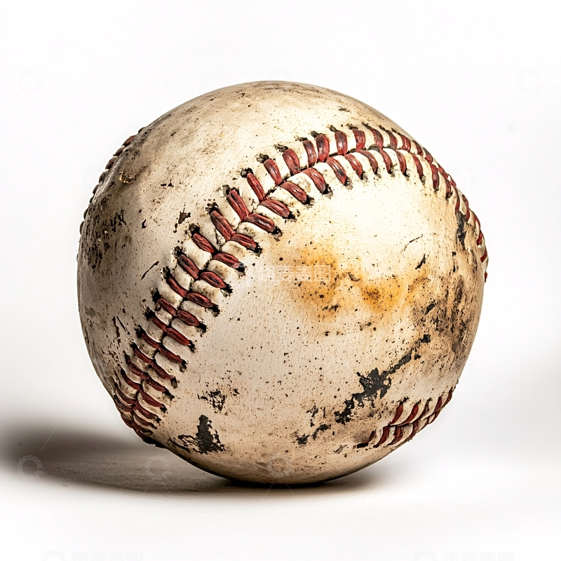 高清大图下载【趣麦麦图】脏旧的棒球特写