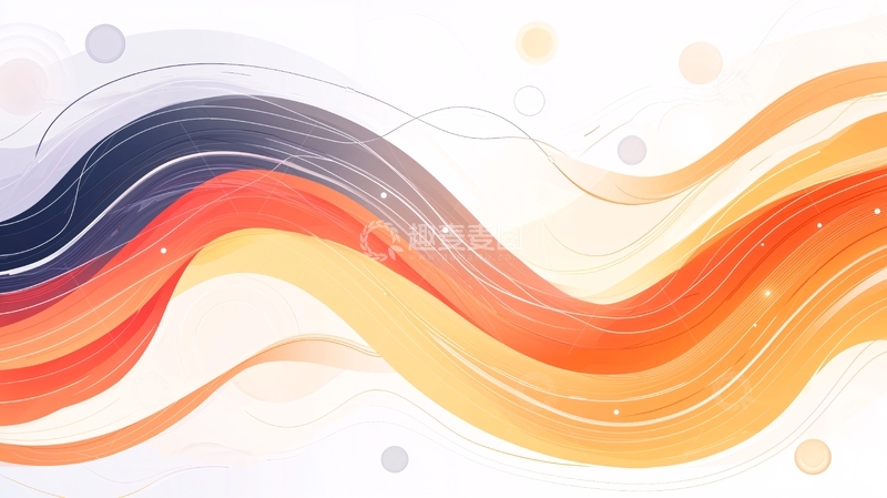 高清大图下载【趣麦麦图】抽象渐变波浪线条背景