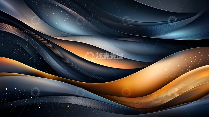 高清大图下载【趣麦麦图】抽象流动曲线背景