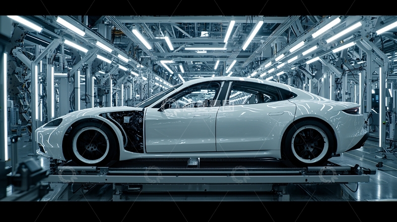 高清大图下载【趣麦麦图】汽车生产线上