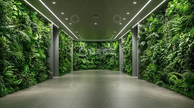 高清大图下载【趣麦麦图】植物墙走廊高清图片