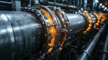 工业管道内部发光