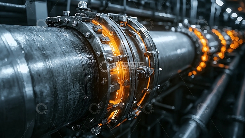高清大图下载【趣麦麦图】工业管道内部发光