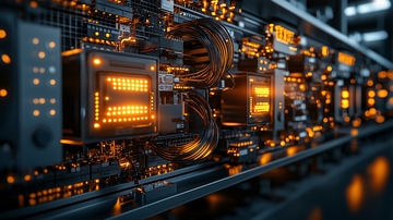 微芯片上的电路发光