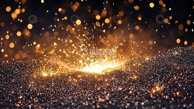高清大图下载【趣麦麦图】金色火花飞溅