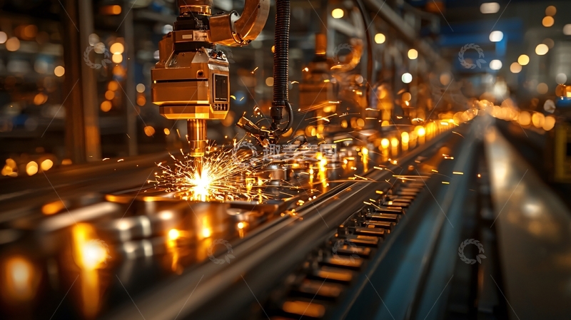 高清大图下载【趣麦麦图】激光切割金属火花四溅