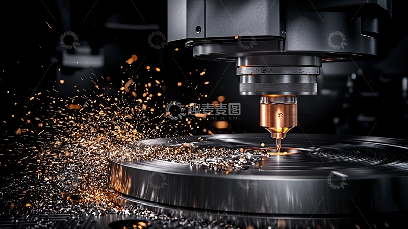 高清大图下载【趣麦麦图】金属零件被激光切割产生火花