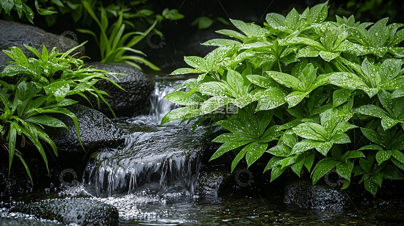 高清大图下载【趣麦麦图】溪流植物岩石景观