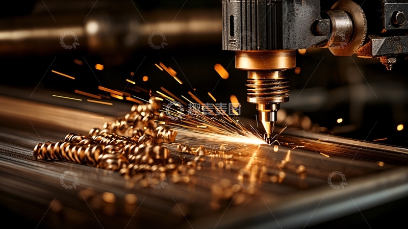高清大图下载【趣麦麦图】金属激光切割火花飞溅