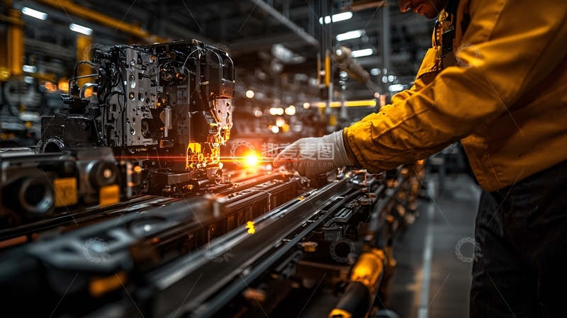 高清大图下载【趣麦麦图】工业生产线上工人作业