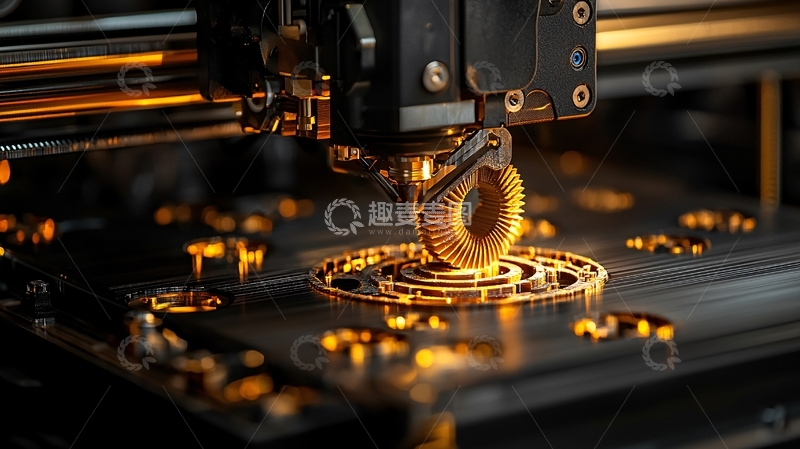 高清大图下载【趣麦麦图】3D打印复杂金色镂空零件