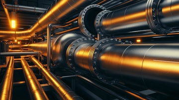 金属管道交错的工业场景