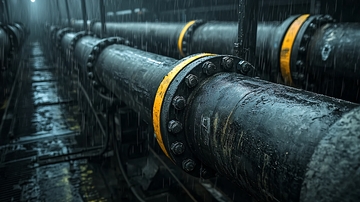 工业管道系统特写