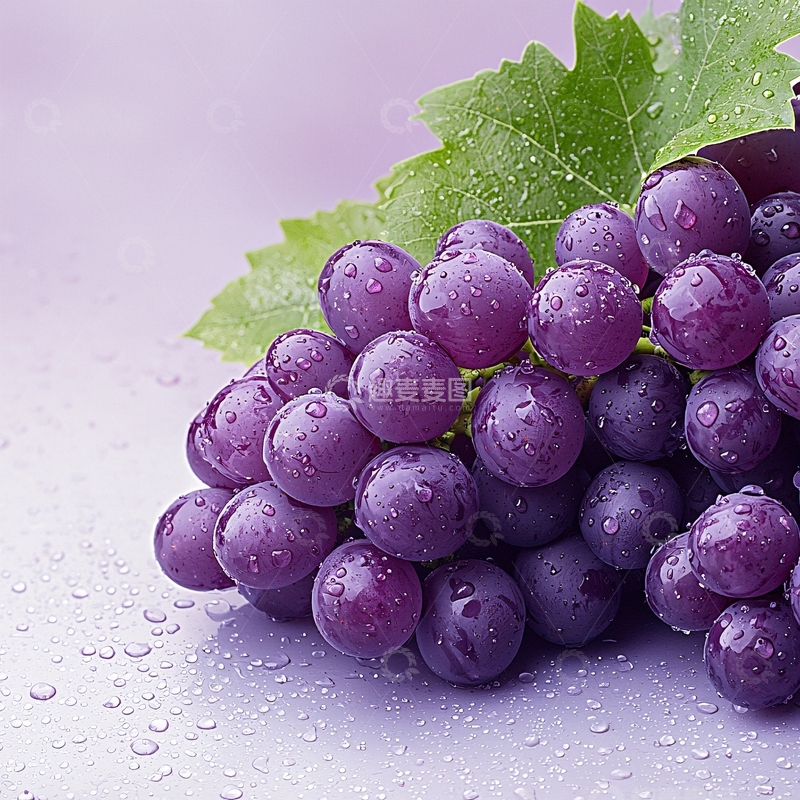 高清大图下载【趣麦麦图】新鲜欲滴的紫葡萄