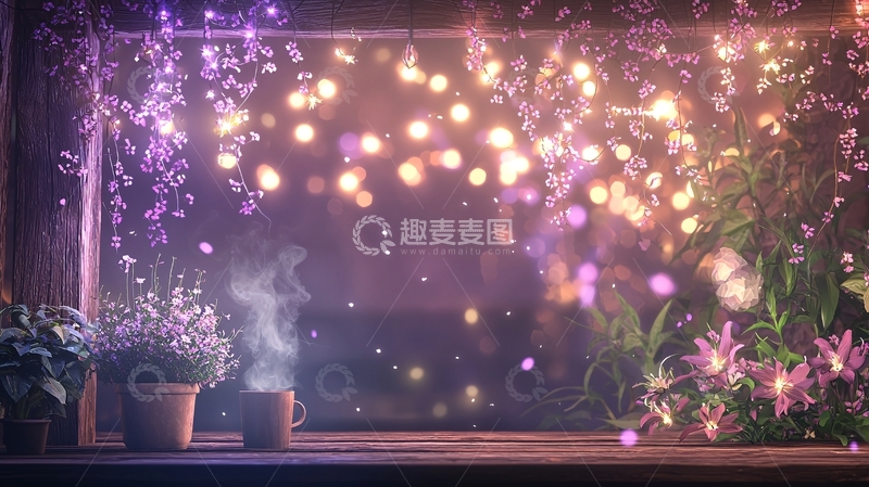 高清大图下载【趣麦麦图】窗口外的梦幻灯光