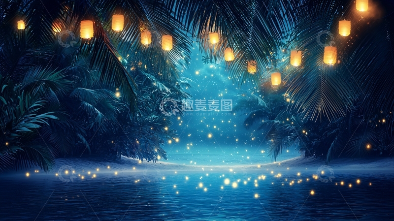 高清大图下载【趣麦麦图】梦幻森林夜景