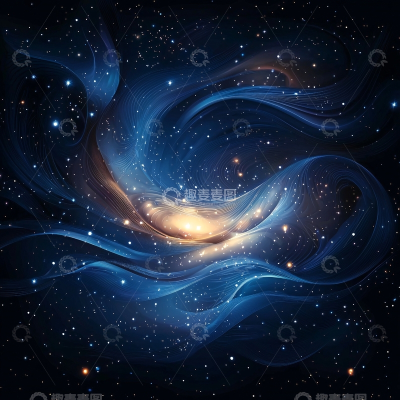 高清大图下载【趣麦麦图】蓝色星空唯美梦幻背景