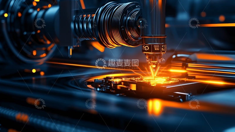 高清大图下载【趣麦麦图】激光切割金属的特写