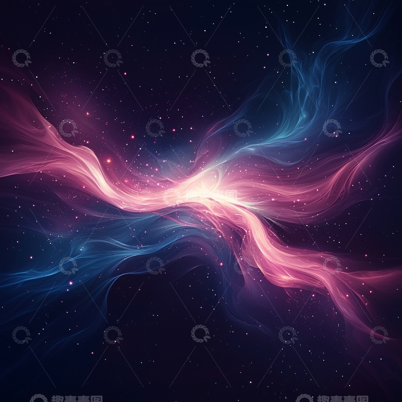 高清大图下载【趣麦麦图】蓝色和粉色的星云背景