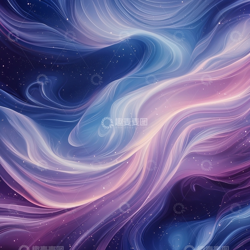 高清大图下载【趣麦麦图】梦幻星空流体渐变背景