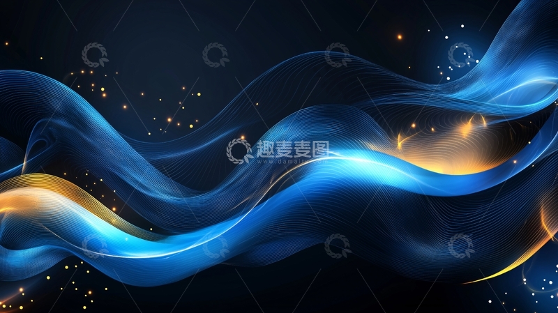 高清大图下载【趣麦麦图】蓝色流体渐变光效背景