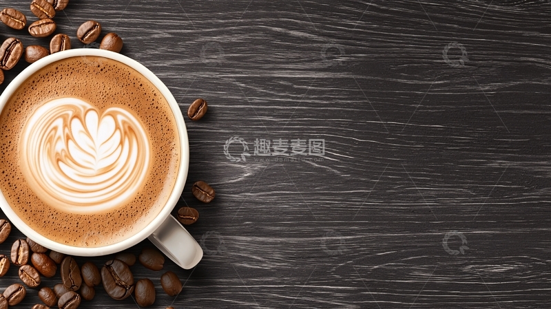 高清大图下载【趣麦麦图】一杯带有花式拉花的咖啡