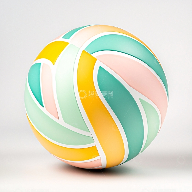 高清大图下载【趣麦麦图】彩色条纹排球