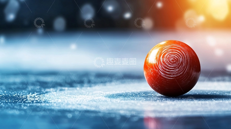 高清大图下载【趣麦麦图】红色球体在冰面上