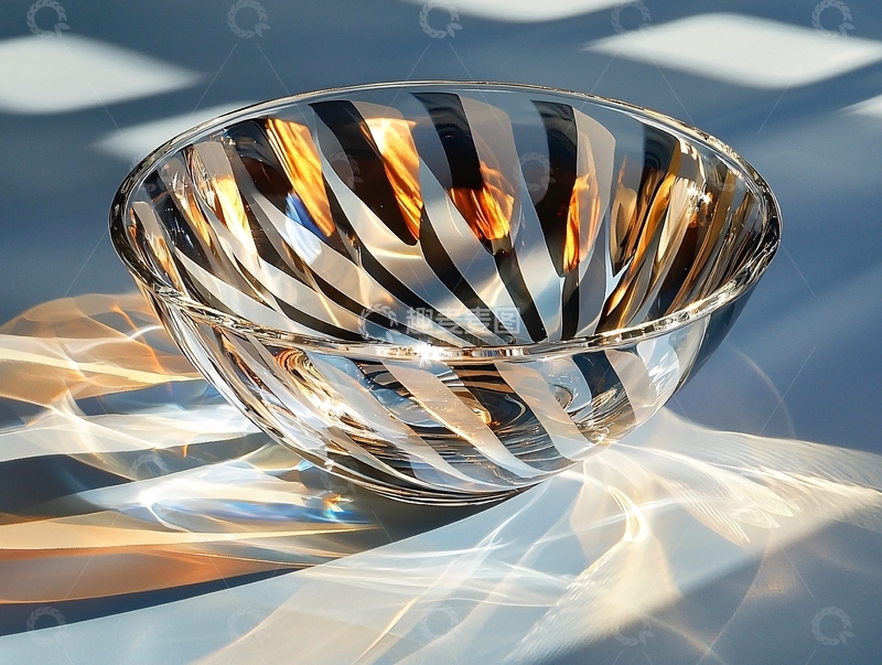 高清大图下载【趣麦麦图】透明条纹玻璃碗