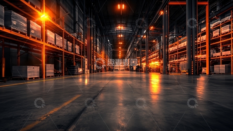 高清大图下载【趣麦麦图】仓库内部长镜头视角