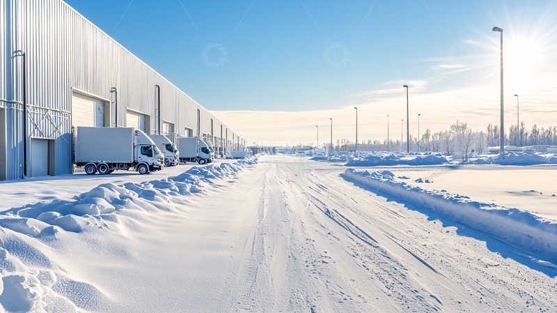 高清大图下载【趣麦麦图】雪天工业区高清图片