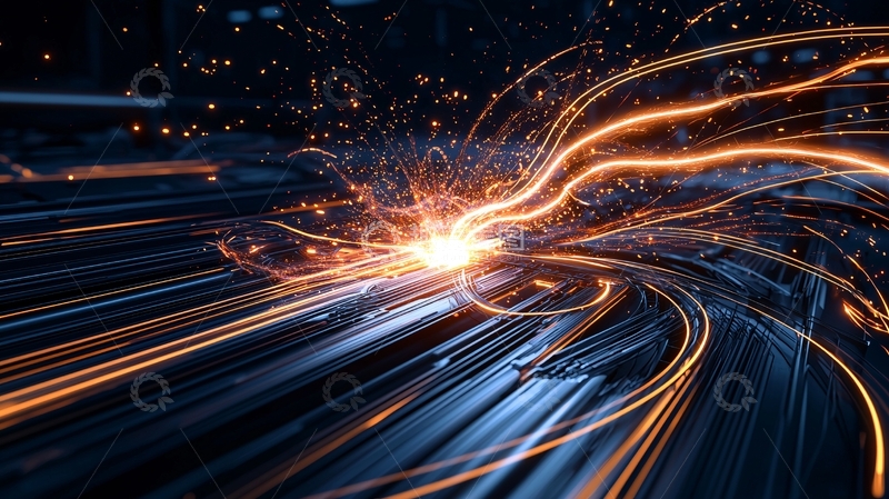 高清大图下载【趣麦麦图】能量流动汇聚的未来科技感