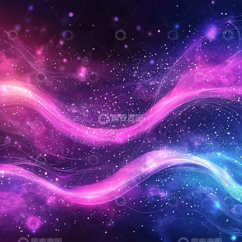 高清大图下载【趣麦麦图】梦幻星云光线背景