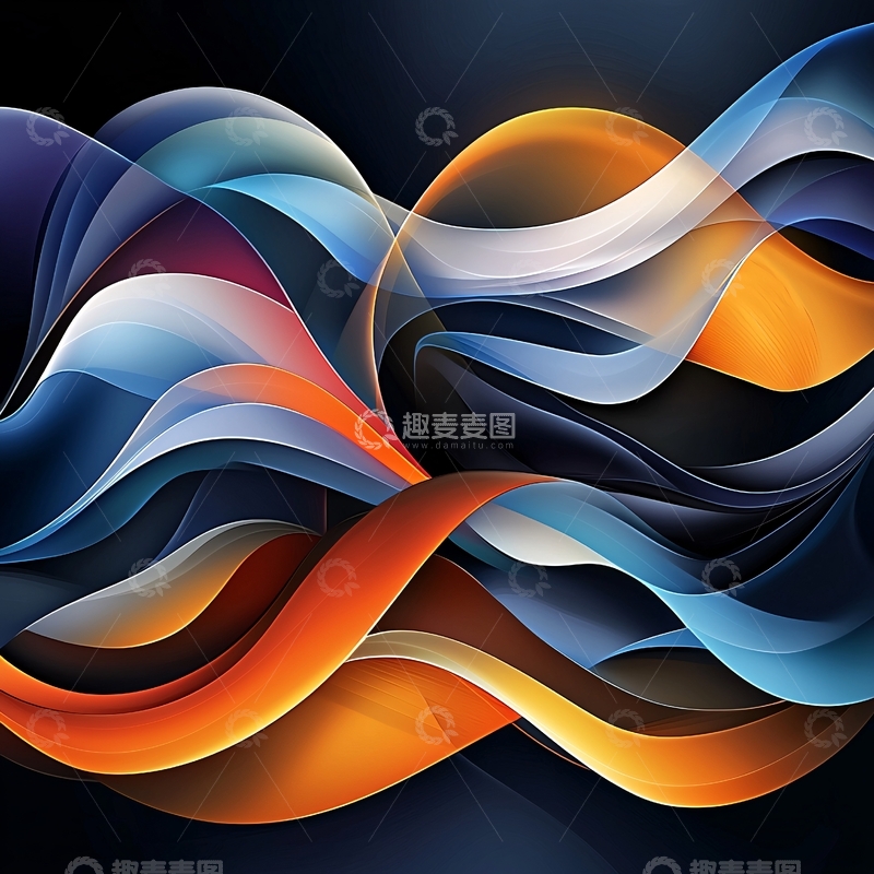 高清大图下载【趣麦麦图】抽象彩色流动波浪背景