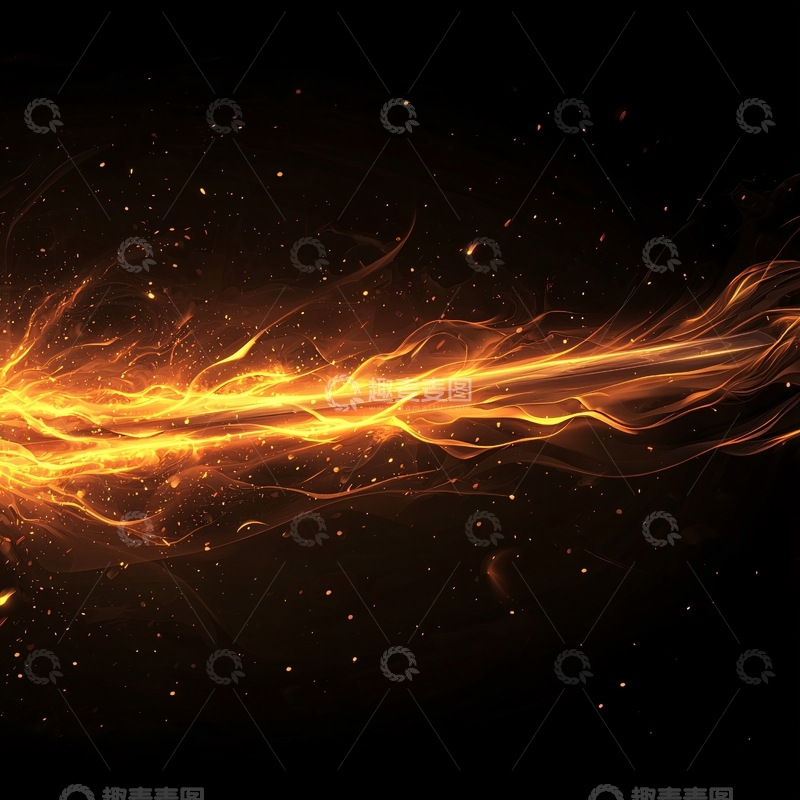 高清大图下载【趣麦麦图】金色火焰能量流线
