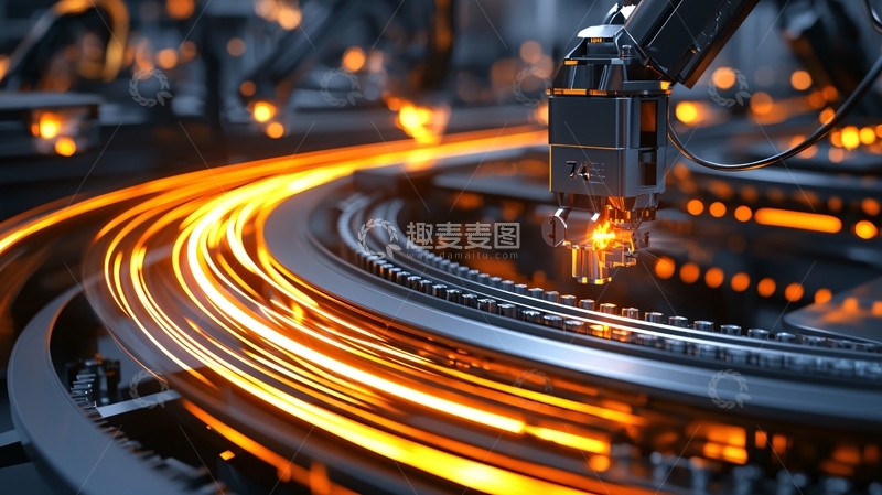 高清大图下载【趣麦麦图】工业自动化生产线光轨