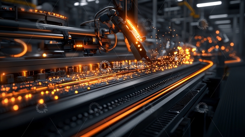 高清大图下载【趣麦麦图】工业流水线高清图片